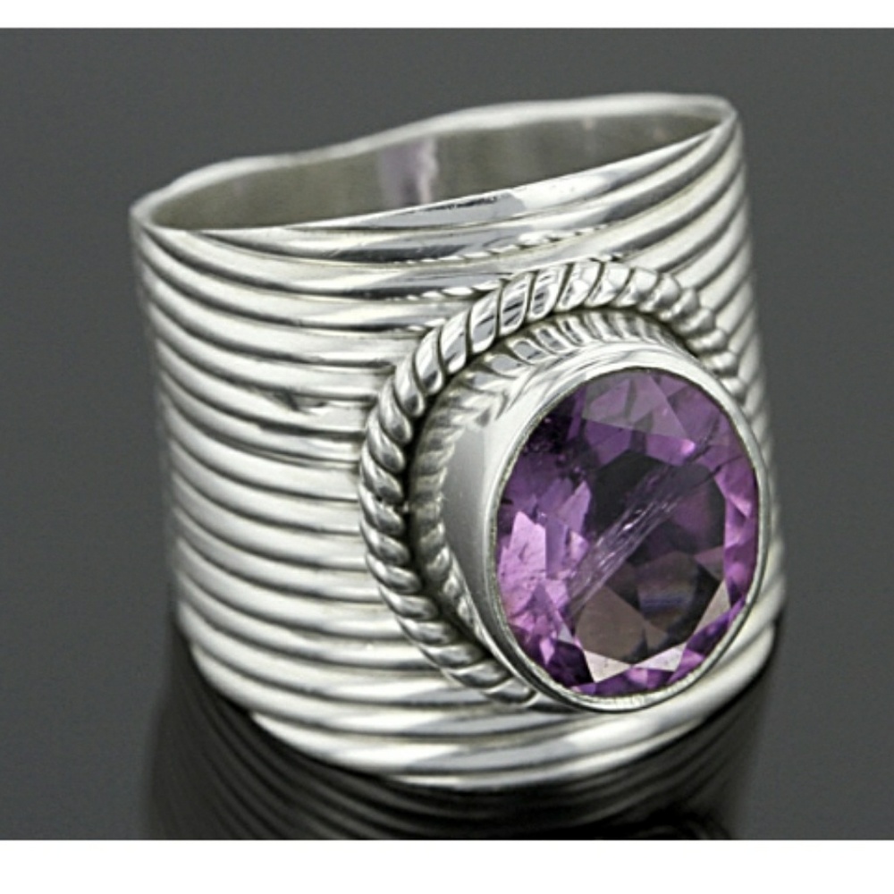 Ameythst sterling silver ring